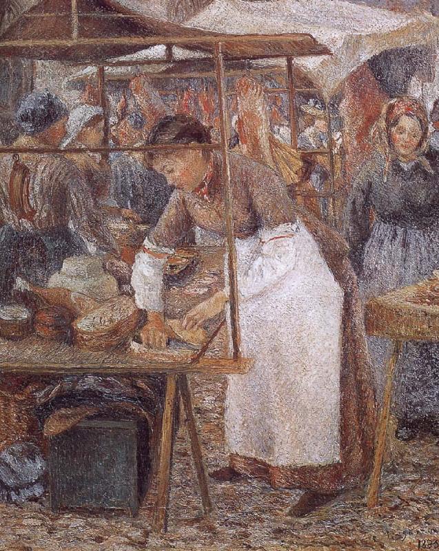 Camille Pissarro woman selling pork Spain oil painting art